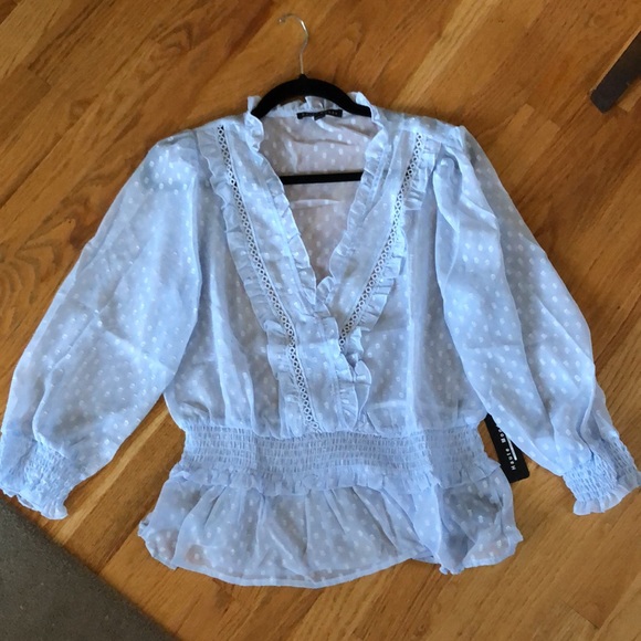 Light Blue Top By Haute Monde S M L 💙 - Picture 5 of 16